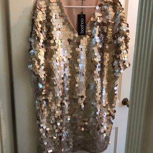 Boohoo Plus size sequin shift dress